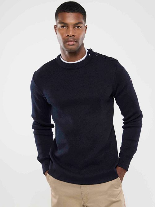 Maglione Armor-Lux Fouesnant in lana blu navy Model / Voorkant