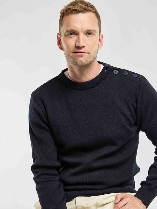 Armor-Lux Paimpol Trui Wol Navy Model / Voorkant