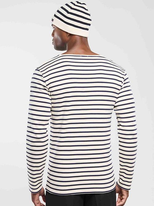 Armor-Lux Stribet Trøje Off White Model / Achterkant
