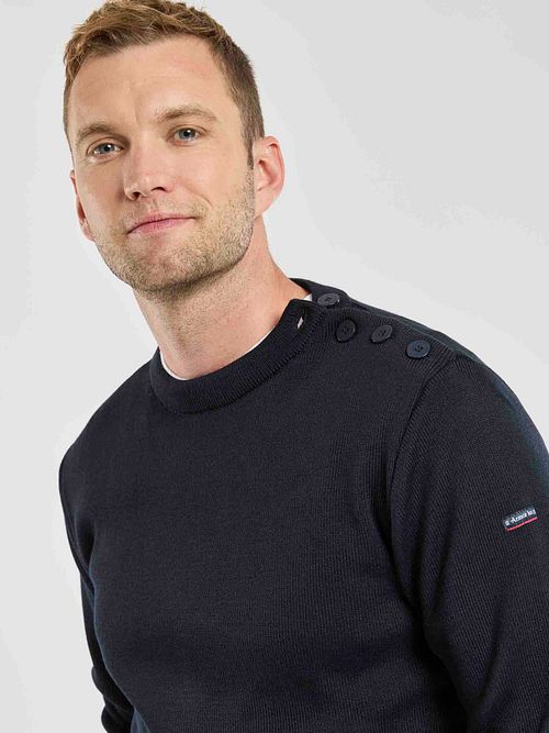 Armor-Lux Paimpol Sweter z wełny granatowy Model / Voorkant