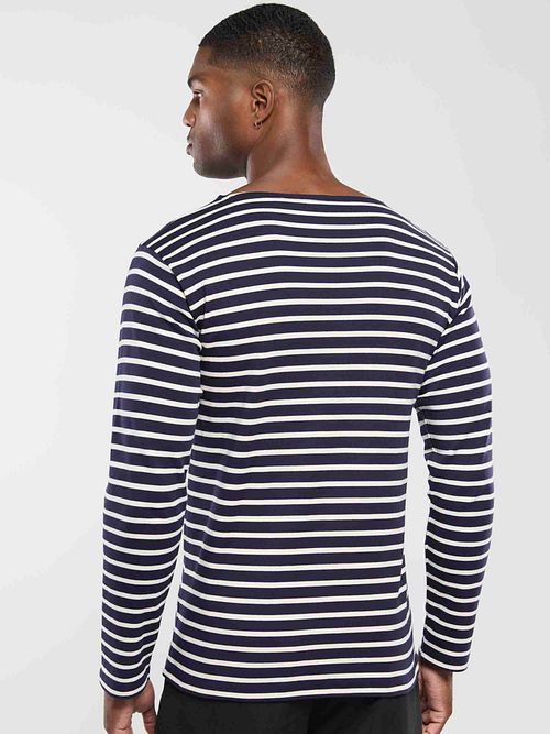 Armor-Lux Trui Strepen Donkerblauw Model / Achterkant