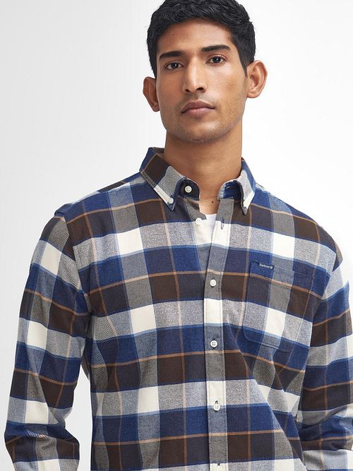 Camisa Barbour Valley de cuadros en marrón y azul Model / Voorkant