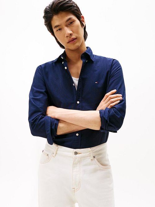 Tommy Hilfiger Camisa Oxford Navy Model / Voorkant