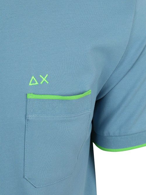 Sun68 Fluo Stripe Camiseta Piqué Blauw Product / Detail