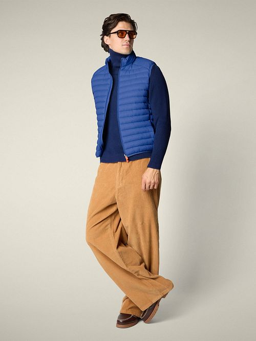 Chaleco acolchado Save The Duck Adam azul Model / Voorkant