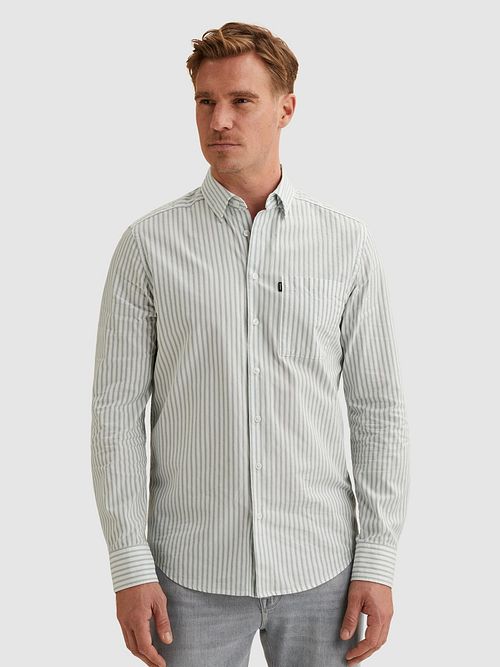 Vanguard Camisa Elegante A Rayas Azul Claro Model / Voorkant