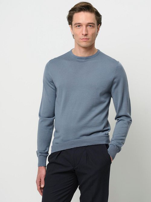Profuomo Jersey Lana Merino Blue Model / Voorkant