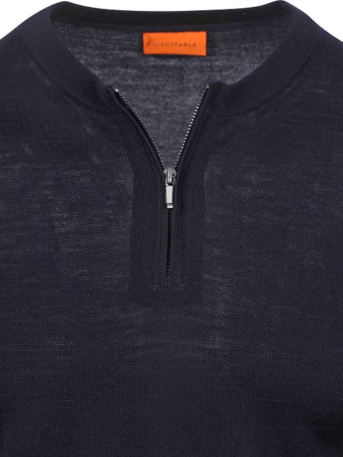 Suitable Crew Zip Jersey Merino Navy Product / Detail
