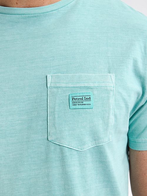 T-Shirt Petrol Key Mélange Aqua Model / Detail