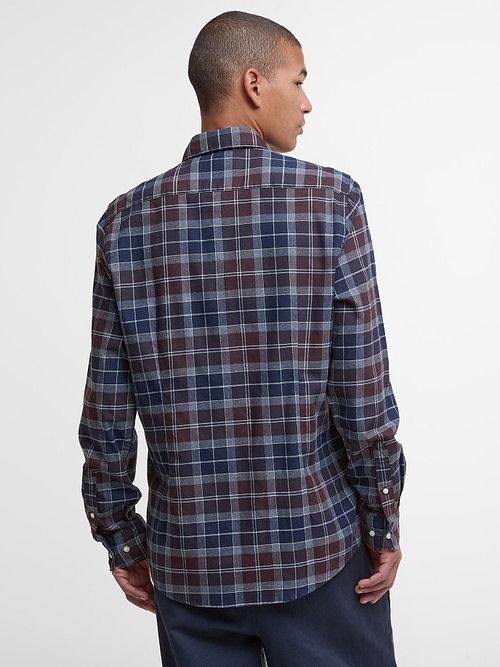 Barbour Fortrose Shirt Tartan Navy Brown Model / Achterkant