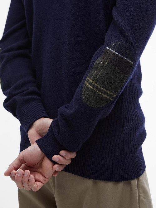Barbour Half Zip Pullover Wolle Navy Model / Achterkant