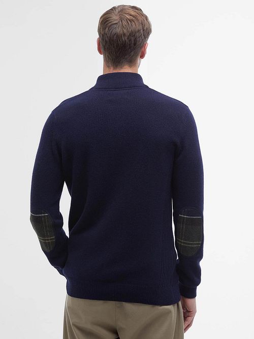 Barbour Half Zip Pullover Wolle Navy Model / Achterkant