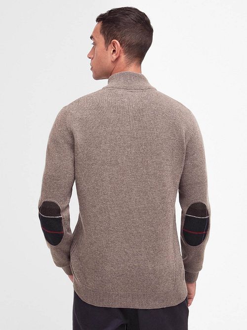 Barbour Half Zip Pullover Wool Taupe Model / Achterkant