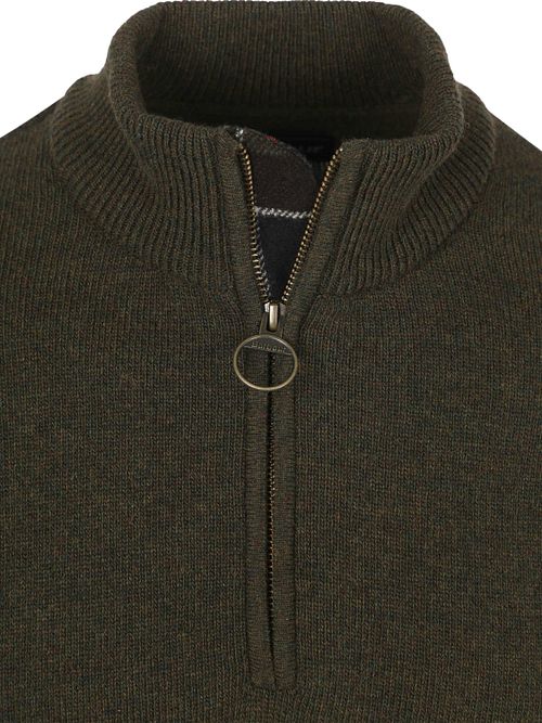 Barbour Halv Lynlås Trøje i Ulvegrøn Uld Product / Detail