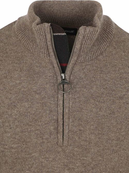 Barbour Halv Zip Trøje i Uld Taupe Product / Detail