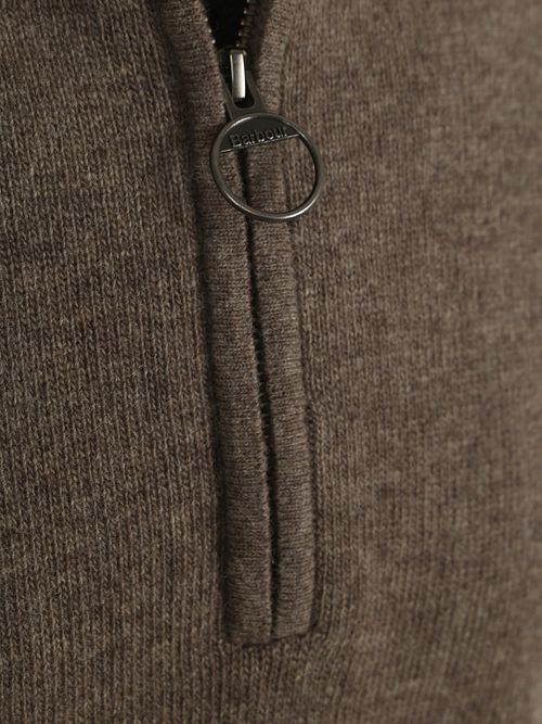 Barbour Halv Zip Trøje i Uld Taupe Product / Detail