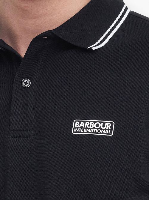 Barbour International Piqué Polo Shirt Evan Tipped Black Product / Detail