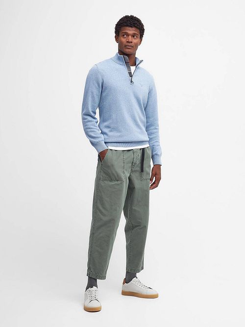 Jersey Half Zip Barbour azul claro Model / Voorkant