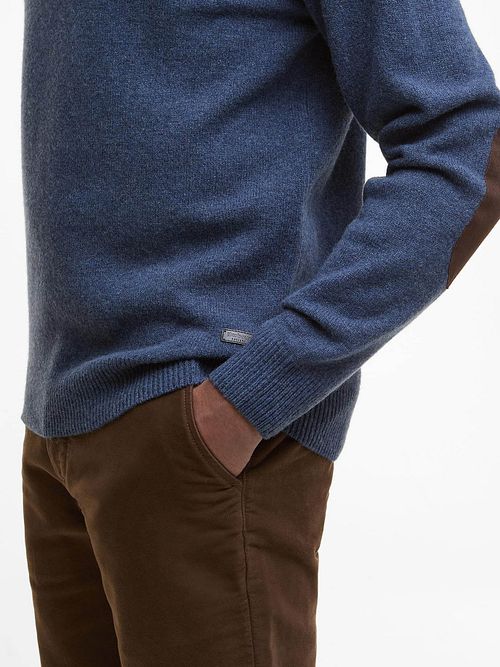 Barbour Mocker Jersey Lana Indigo Model / Zijkant