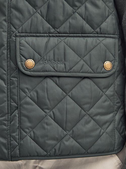 Barbour kamizelka New Lowerdale Gilet w kolorze szałwiowej zieleni Model / Detail