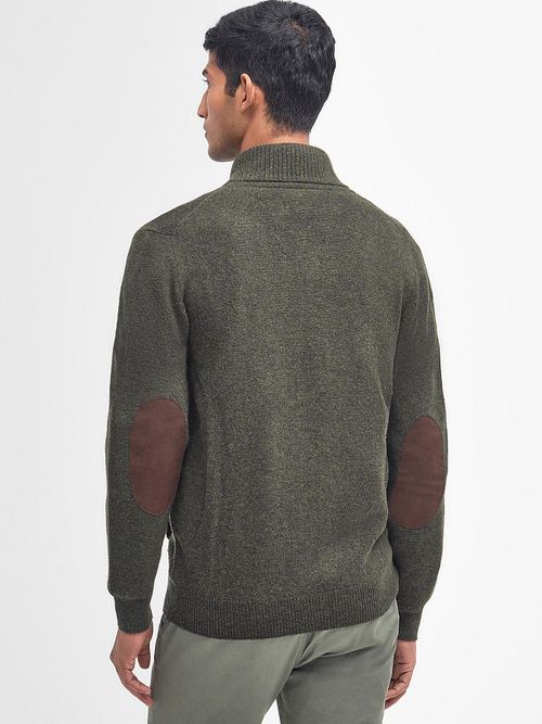 Barbour Kamizelka Zip z jagnięcej wełny ciemnozielona Model / Achterkant