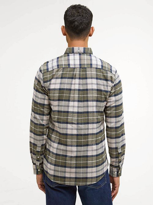 Barbour Kyeloch Rutete Skjorte Oliven Model / Achterkant
