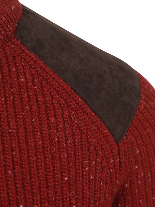 Barbour Pullover Raisthorpe Laine d'Agneau Rouge Product / Detail
