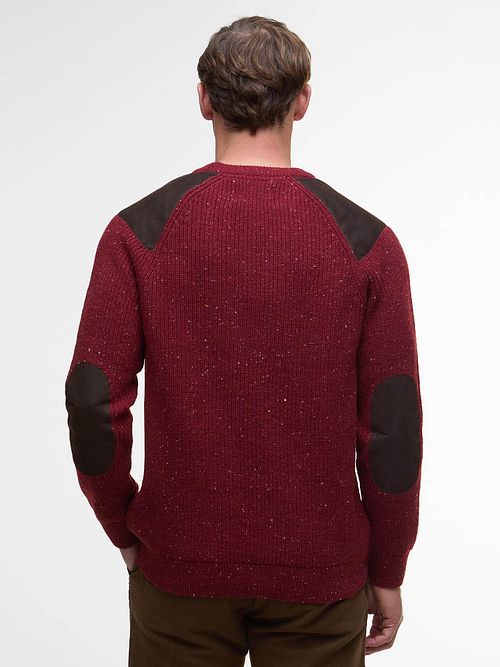 Barbour Pullover Raisthorpe Laine d'Agneau Rouge Model / Achterkant