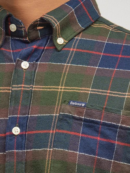 Barbour Kyeloch Shirt Checkered Dark Green Model / Detail