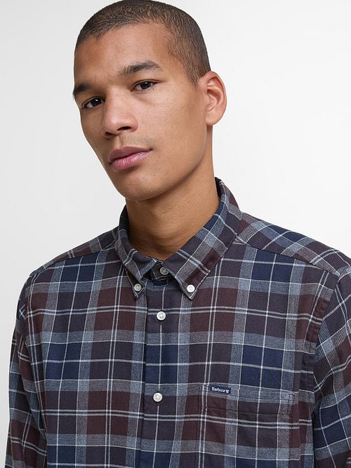 Barbour Fortrose Skjorta Tartan Navy Brun Model / Voorkant