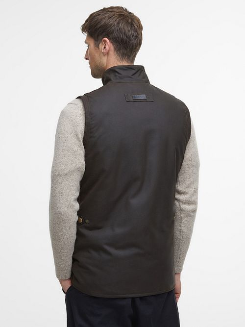 Barbour Westmoreland Wax Bodywarmer Olijfgroen Model / Achterkant