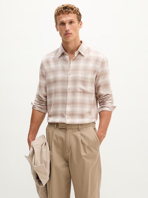 Marc O'Polo Shirt Check Beige Model / Voorkant