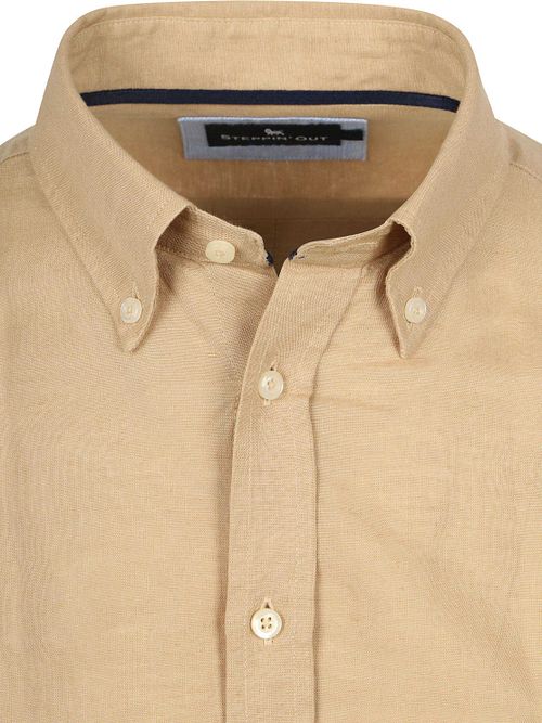 Camisa Steppin' Out unicolor de lino y algodón en beige Product / Detail