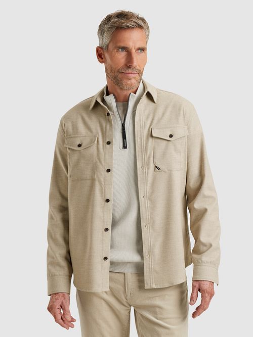 Vanguard Overshirt Brushed Greige Model / Voorkant