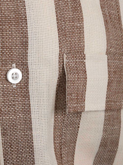 Supply & Co Polo Overshirt Rayé Marron Product / Detail