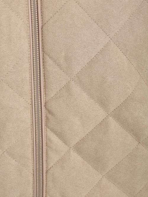 CASAMODA Gilet Zippé Hybride Matelassé Taupe Product / Detail