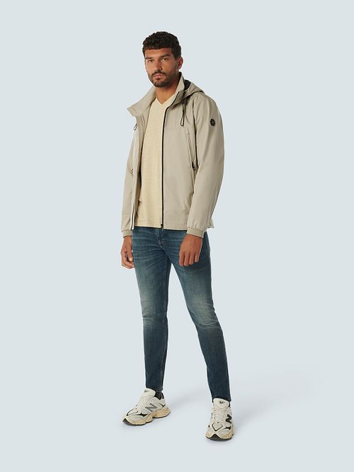 No Excess Jas Half lang met Capuchon Beige Model / Voorkant