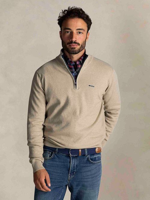 NZA Christopher Jersey Warm Beige Model / Voorkant