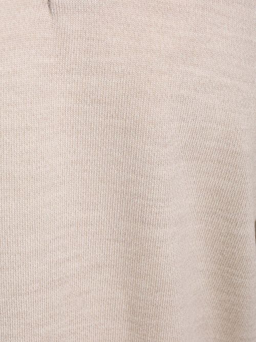 Profuomo Longsleeve Polo Shirt Merino Wool Beige
