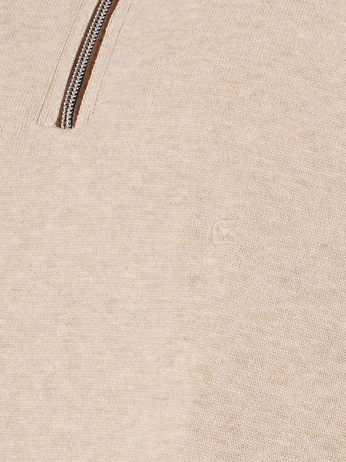 Maglione half-zip CASAMODA tinta unita beige Product / Detail