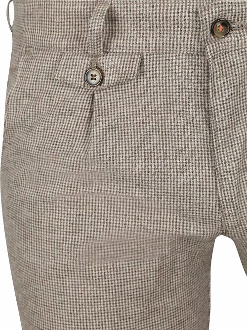 Suitable Chino Pico Pleat in flanella stampata beige Product / Detail