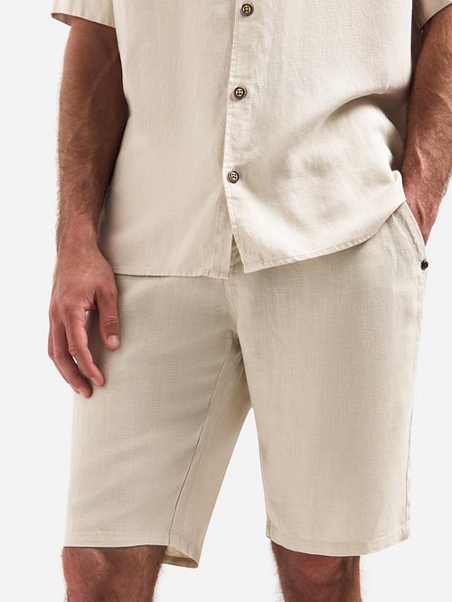 No Excess bermuda in misto lino ecru Model / Voorkant