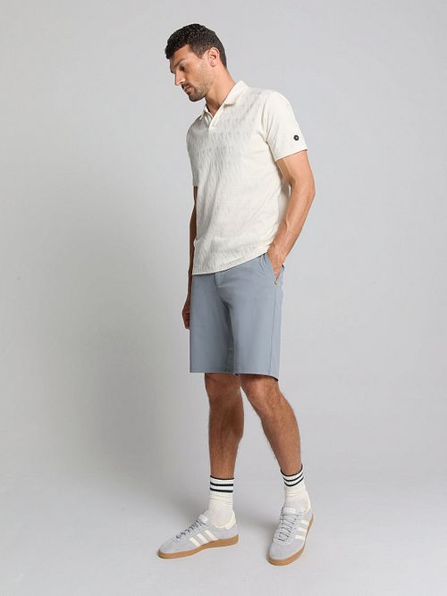 No Excess Polo-shirt Terry Jacquard i Kridt Model / Voorkant