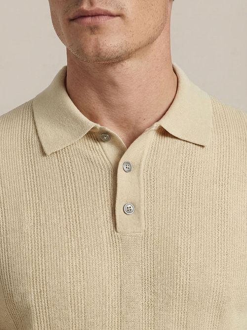 Suitable Knitted Jacquard Polo Sand Model / Detail