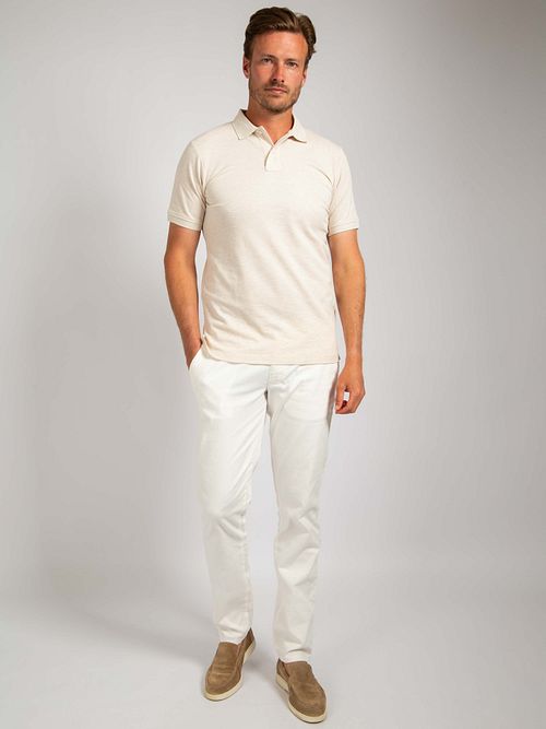 Suitable Mang Poloshirt Ecru Model / Voorkant