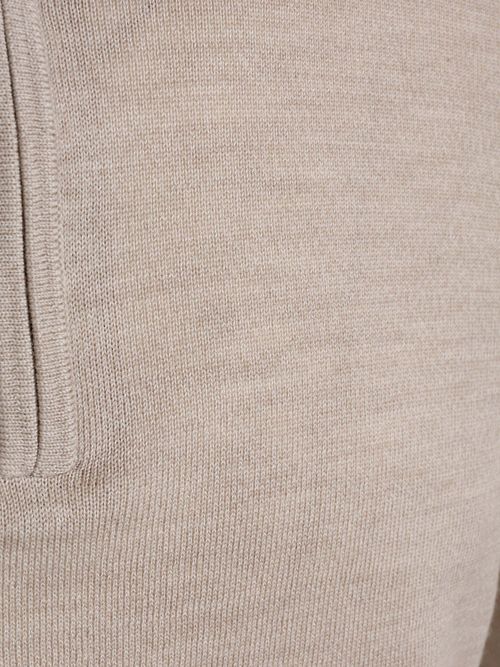 Profuomo Half Zip Pullover Merinowolle Beige