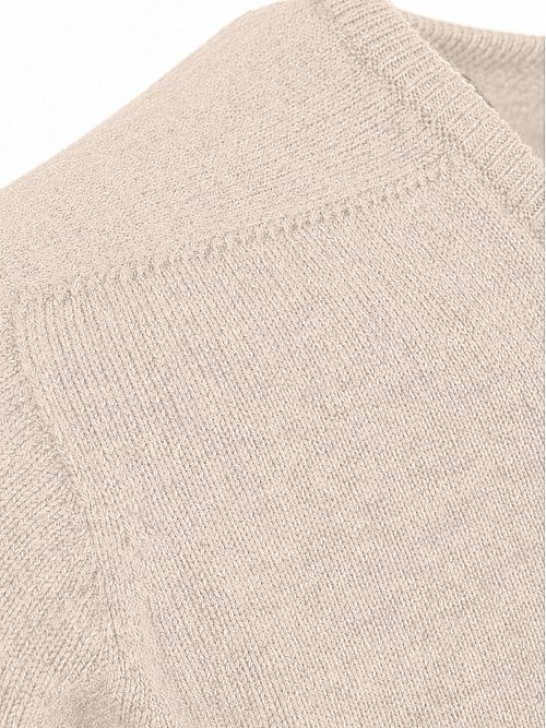 William Lockie V-Ausschnitt Pullover Lammwolle Linen