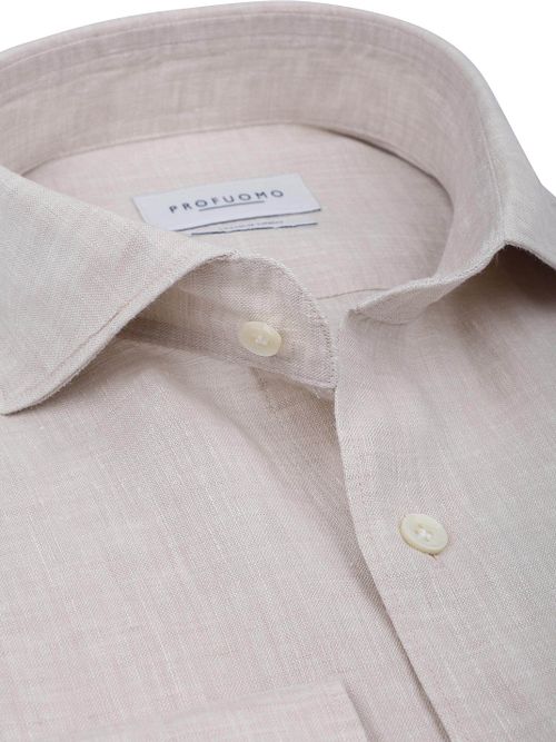 Profuomo Shirt Linen Sand Product / Detail