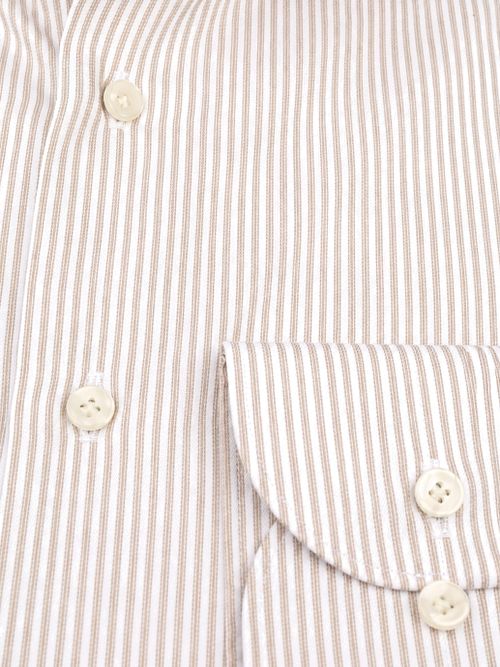 Profuomo Twill Skjorta Streaks Beige