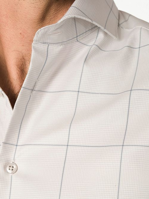 John Miller Skjorte i Beige Rutemønster Model / Detail